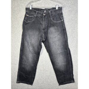 Southpole Mens Dark Denim Jeans 34 x 30 Straight 4180 Black Tab Faded Wash